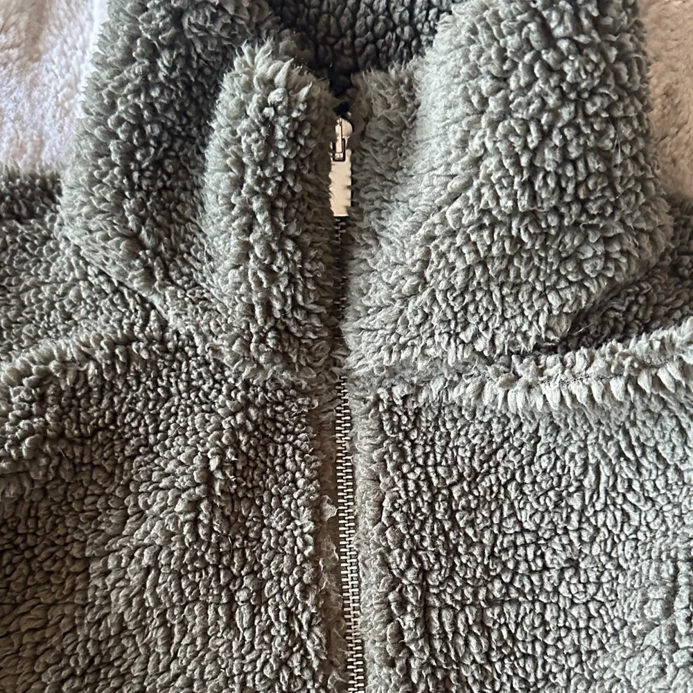 Topshop Olive Teddy Jacket - Picture 3 of 6